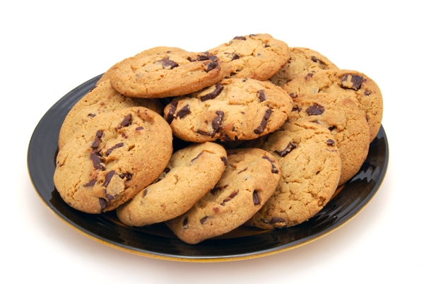 A small business and a plate of cookies.